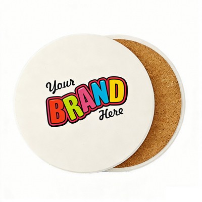 Round Absorbent Ceramic Coaster