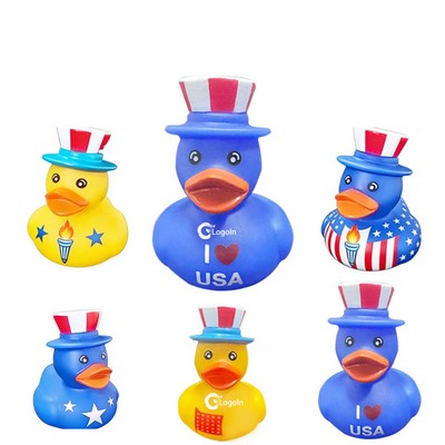 4th of July Party Favor Patriotic Hat Rubber Duck 2" Independence Day Duck