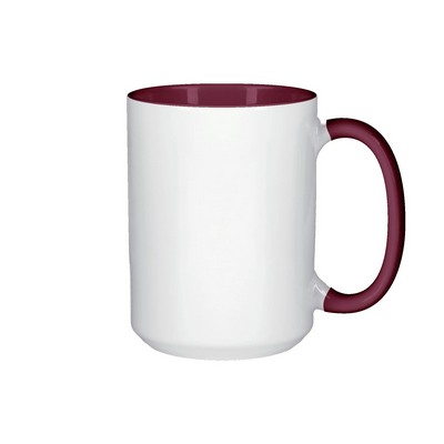 15 oz. Ceramic Mug Inner/Handle Maroon - Orca