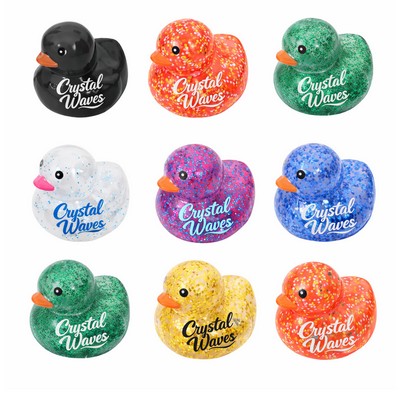 Glitter Rubber Duck - 2" x 1.8" x 1.7"