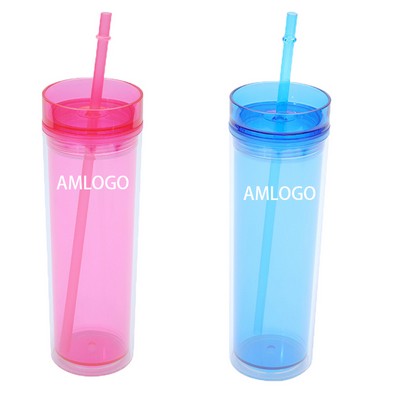 Dual-Layer Insulated Juice and Beverage Straw Cup