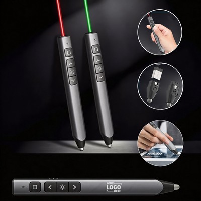 Custom Wireless Presentation Clicker with Stylus & Laser Pointer