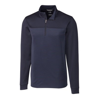Cutter and Buck Traverse Stripe Stretch Quarter Zip Pullover Men's Big and Tall