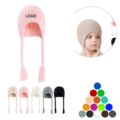 Knitted Beanie Hat w/Ear Cover