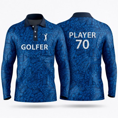 Unisex Sublimated Long Sleeve Polo Shirt 150GSM Interlock