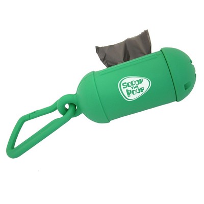 Pet Bag Dispenser with Carabiner Clip - 1 Color Imprint