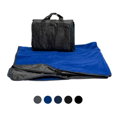 Fold Up Carry Picnic Blanket with Front Pocket