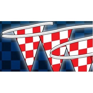 60' Red & White Checkered Triangle Pennant String