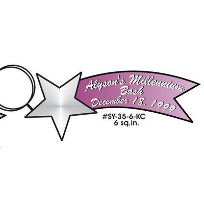 Star Banner Executive Key Chain w/Mirrored Back (6 Square Inch)