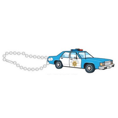 Police Car Promotional Key Chain w/ Black Back (3 Square Inch)