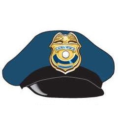 Police Cap Executive Magnet w/ Full Magnetic Back (6 Square Inch)