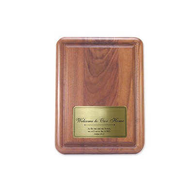 Walnut Wood Plaque Rounded Corners & Border Detailing (8" x 10")