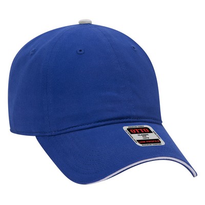 OTTO Brushed Cotton Twill Sandwich Visor 6 Panel Low Profile Baseball Cap