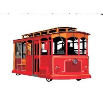 Cable Car Executive Magnet w/ Full Magnetic Back (3 Square Inch)
