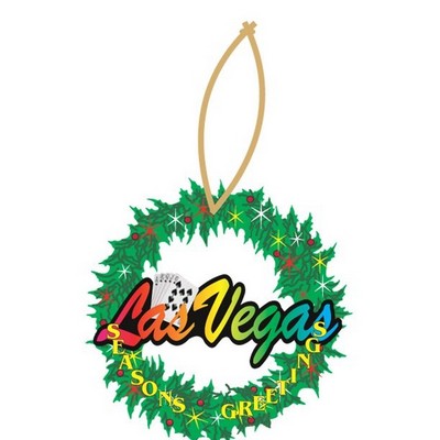 Las Vegas - Royal Flush Wreath Ornament w/ Clear Mirrored Back (3 Square Inch)