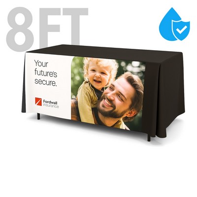 Liquid Repellent 8' Fitted Table Cover, Full Color Front Panel