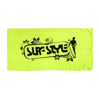 Neon Yellow Economy Terry Velour Beach Towel (28"x58")