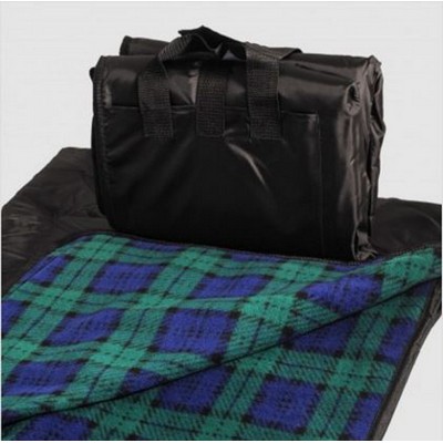 Picnic Blanket - Fleece With Waterproof Shell - Blackwatch Plaid