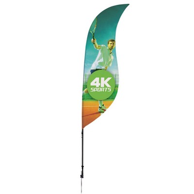 9' Streamline Sabre Sail Sign Flag, 1-Sided, Ground Spike