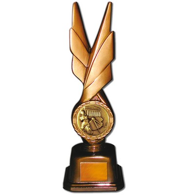 Stock Phoenix 12" Trophy with 2" Arts Coin and Engraving Plate