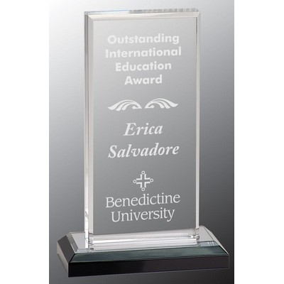 Stratum Acrylic Award with Crystal Base, Silver, 6"H