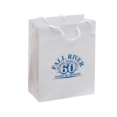 Gloss Laminated White Cub Eurotote (8"x4"x10")
