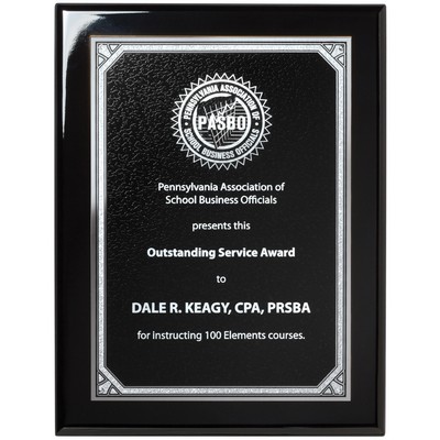 Ebony Piano Finish Plaque, 8x10"