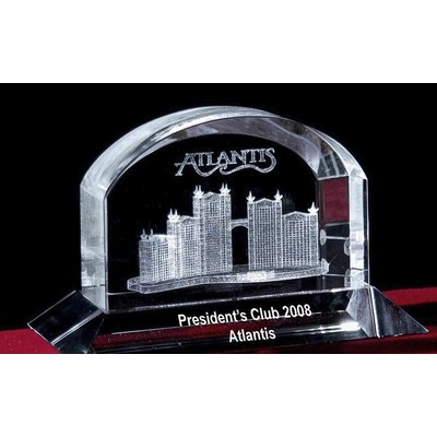 3-D Crystal Atlantis Scenery in Grand Arch Award (6")
