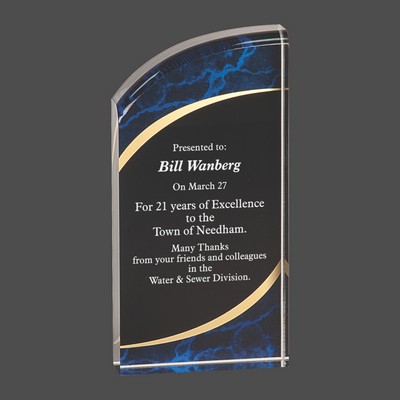 Blue Marble Rounded Acrylic Award (3½"x7")