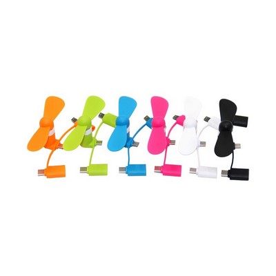 Portable Mini Fan – Compatible with Cell Phones, Power Banks, Tablets & More