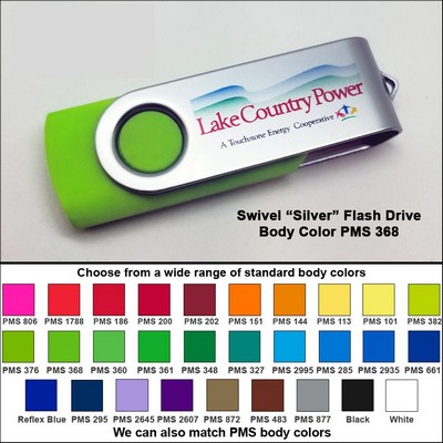 Swivel Flash Drive - 4 GB Memory - Body PMS 368