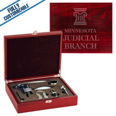 5-Piece Wine Tool Gift Set - Rosewood Finish