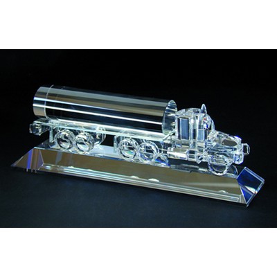 Oil Truck optical crystal award/trophy. - Variant A