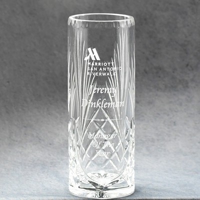 Crystal Cylinder Vase - 10"