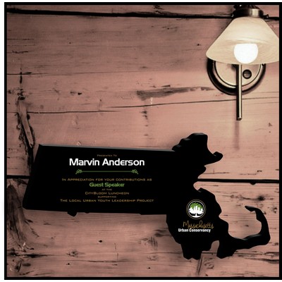 15" Massachusetts Black Acrylic Plaque