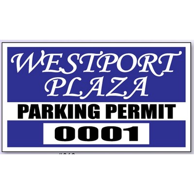 Custom Reflective Parking Permit Decal (4¾" x 2¾")