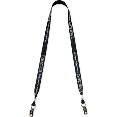 5/8" Super Value Lanyard with Double Bulldog Clips