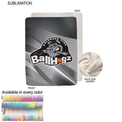 Sherpa Faux Wool Lined Micro Mink Throw, Sublimated Edge to Edge 1 side, (60"x80")