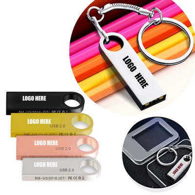 4Gb Keychain Metal Usb Drive W/ Key Ring