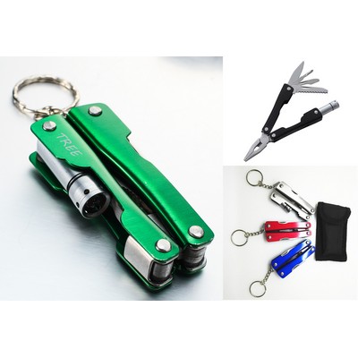 11" 1 Multitool Pliers Kit Pocket Knife W/Oxford Sheath And LED Light For Outdoor Survival