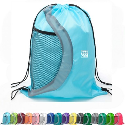 Drawstring Cinch Backpack Side Mesh Pocket