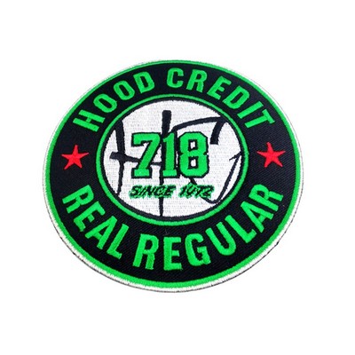 5.5" Custom 100% Embroidered Patches - Heat Seal Back