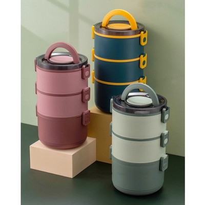 Stainless Steel Three-Layer Thermal Insulation Lunch Box