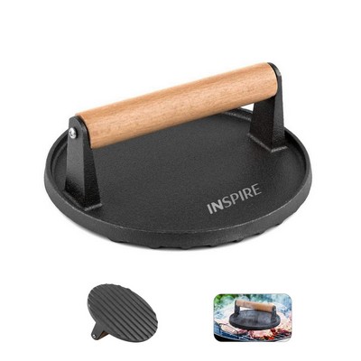 Heavy Duty Round Cast Iron Burger Press