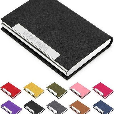 PU Leather Stainless Steel Business Card Case