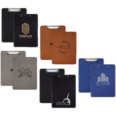 9" x 12 1/2" Black/Gold Leatherette Clipboard