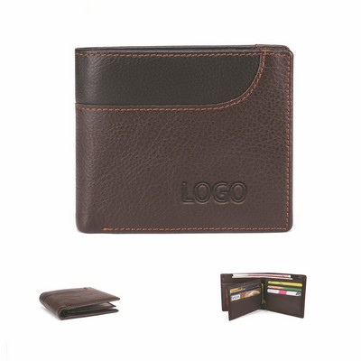 Men'S Genuine Leather Pass Case Multiple Card Slots
