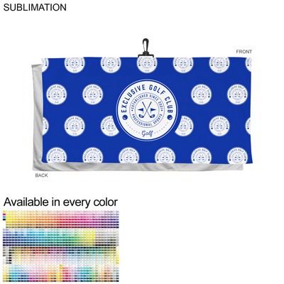 Oversized Golf Towel in Plush, Soft Velour Terry, w/Black Swivel Hook, Sublimated 1 Side (30"x60")