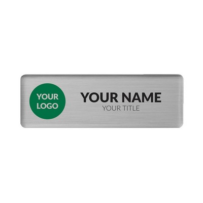 The Mighty Badge 50 Unit Kit, Silver 1 x 3, Magnet Fastener, For InkJet Printer