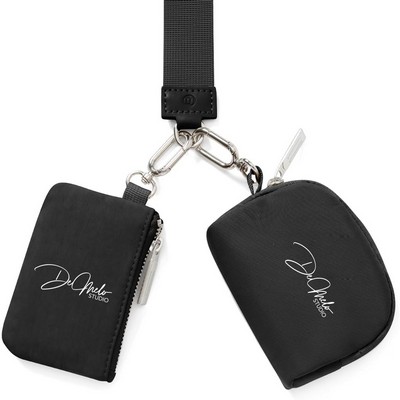 Mini Zip Around Wristlet keychain Wallet , Dual Pouch Wristlet wallet Coin Purse ,Coin Pocket